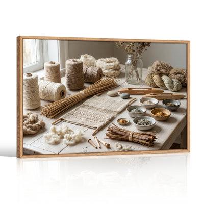 Ensemble de 1 tableau sur toile artisanale naturelle
