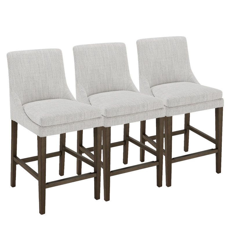Niara Upholstered Stool (Set of 3), Counter Stool (26” Seat Height)