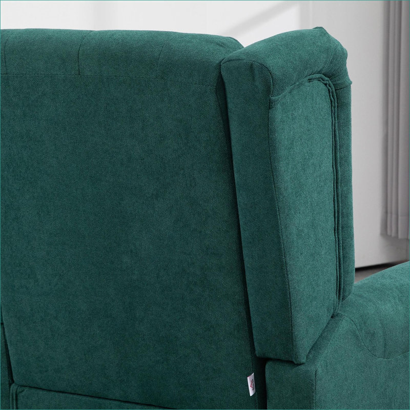 Fauteuil d'appoint capitonné pour adultes HOMcom, siège rembourré à haut dossier, accoudoirs rembourrés arrondis, vert forêt