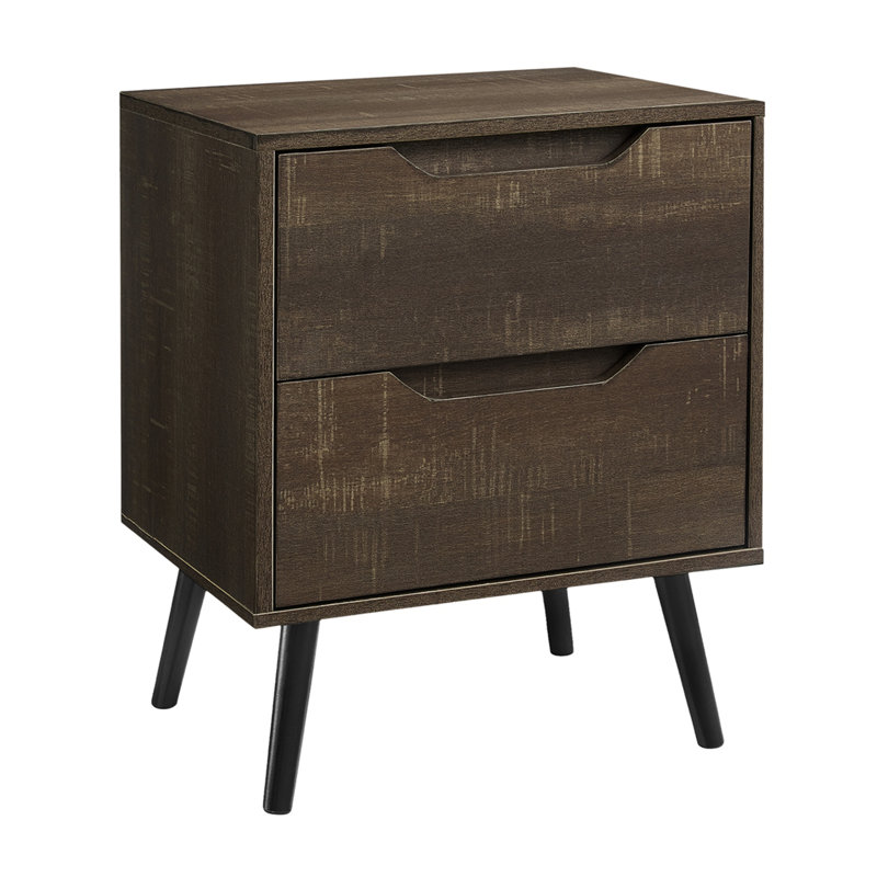 Table d'appoint, table d'appoint, bout, tiroir de rangement, Brun, Brun
