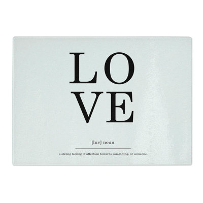Definition of Love Typography Chopping Board