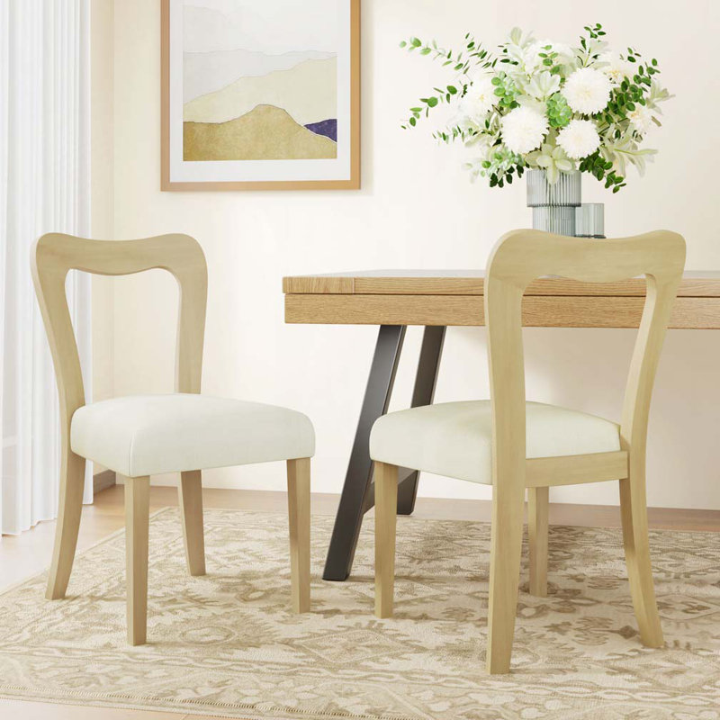 Chaises de salle à manger Alaric, Frêne clair, Beige