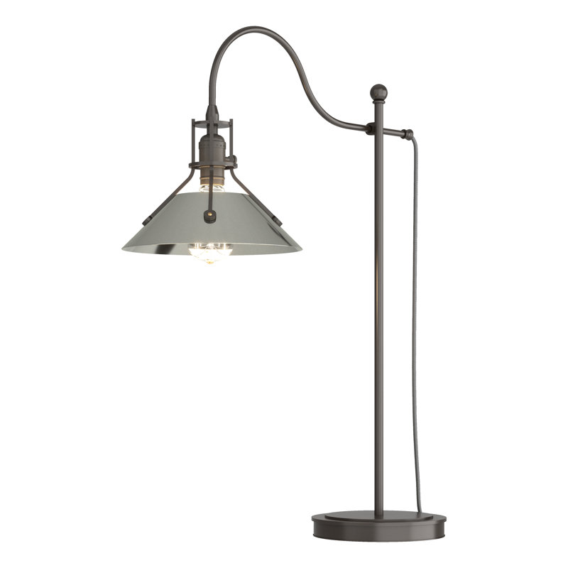 Lampe de table arquée 27 po Henry, Sterling, Bronze huilé