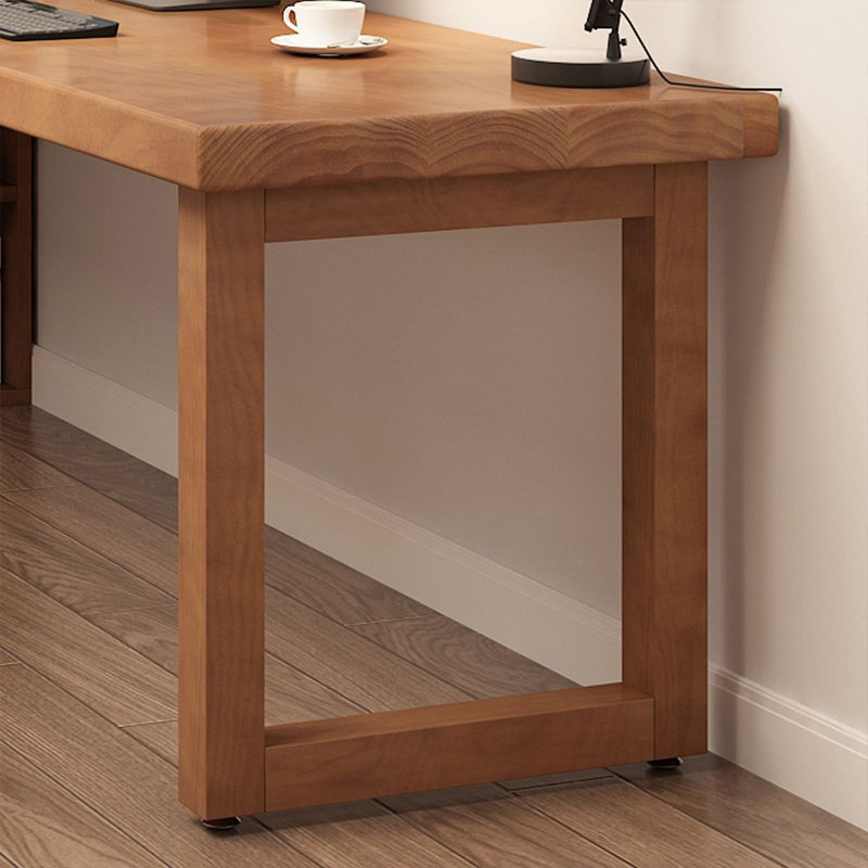 Bureau brun en bois massif en forme de L, H 29,53 po x l 78,74 po x P 47,24 po, Retour à gauche