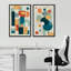 Multicolor Polygon Abstract Formes Art numérique Boho moderne coloré 2 pièces-98109537-98109538