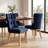 Navy Blue Upholstered Dining Chairs Set Of 2 Tufted Backrest Solid Wood Legs Modern Classic Design For Kitchen Dining Room Living Room-126592382