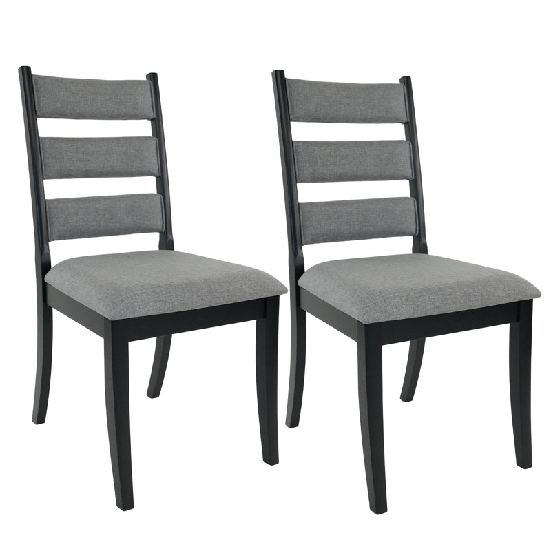 19.5'' H Solid Wood Side Chairs Upholstered Dining Chairs, Gray
