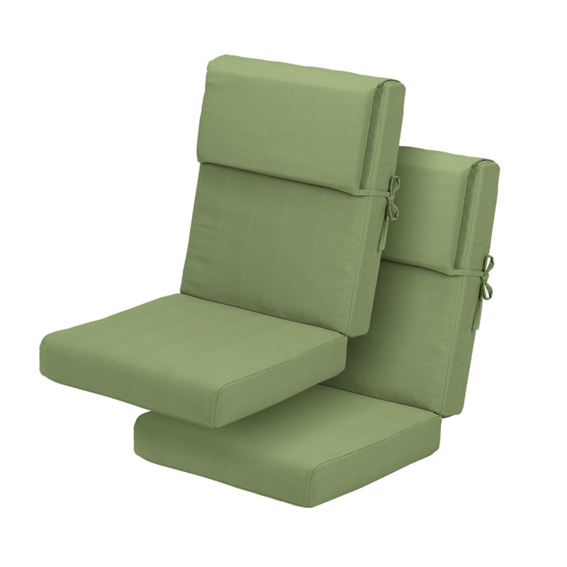 4.1" Outdoor Seat / Back Cushion, Set of 2, Green