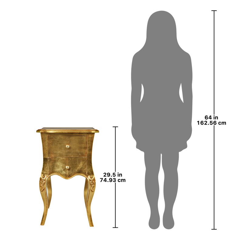 Hayworth Gilded Solid Wood Nightstand