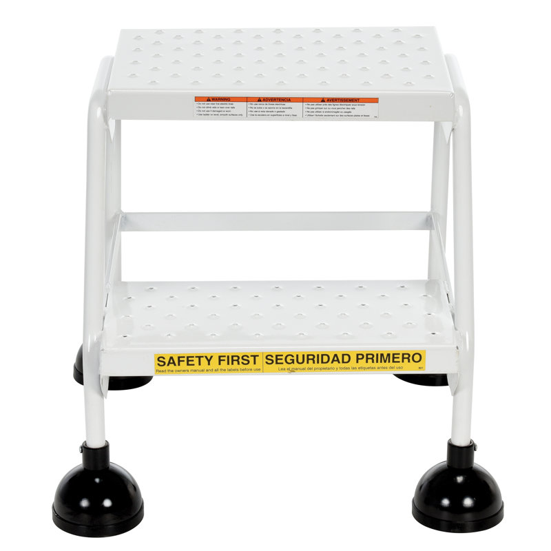 2 - Step Steel Step Stool, White