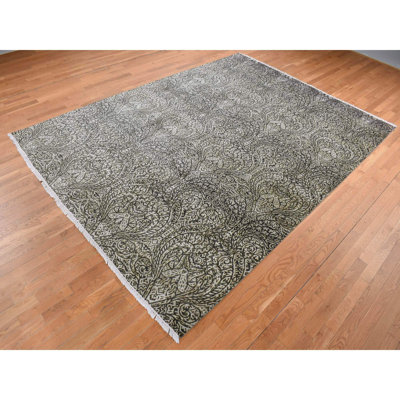 Villafane One-of-a-Kind 8'8" X 12'3" New Age Silk Area Rug Grey