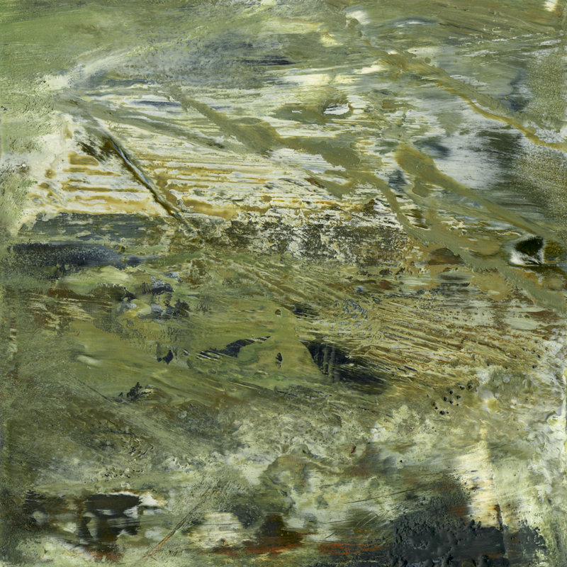 Encaustic Tile In Green V by Sharon Gordon - Wrapped Canvas Painting, 30cm H x 30cm W x 3.8cm D
