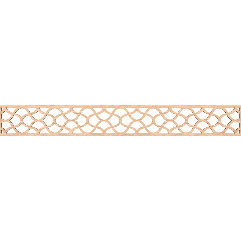 46 1/4"W x 6"H x 3/8"T Resort Fretwork Moulding, Red Oak, Red Oak, 6" H x 46.5" W x 0.375" D