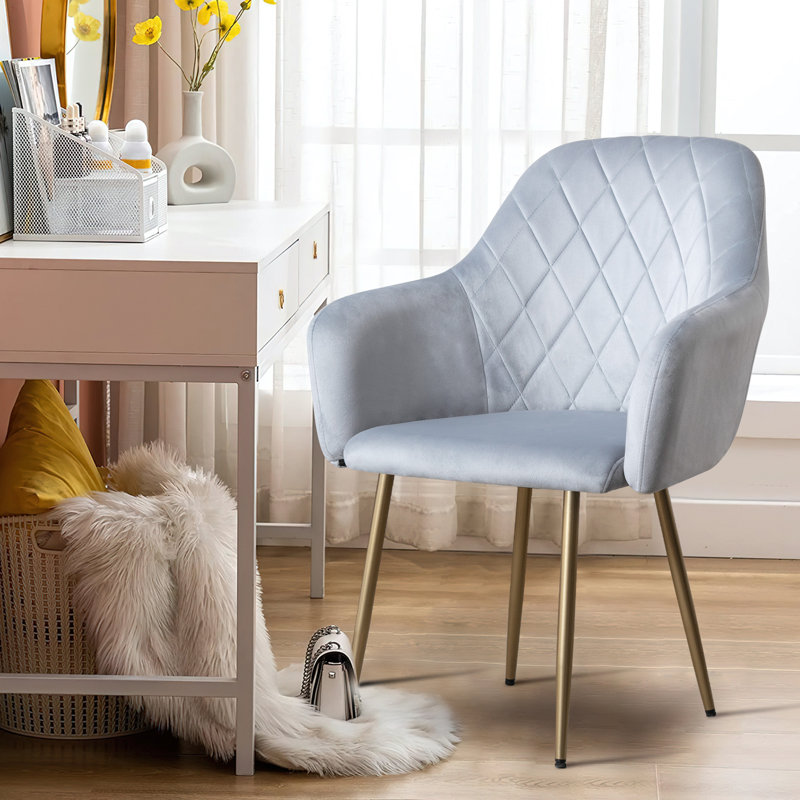 Chaise de travail en velours Rumena, Vert clair