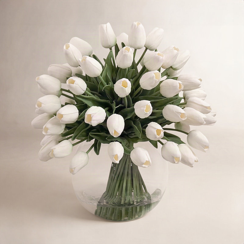 Centre de table tulipes Real Touch, Blanc