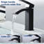 Robinet de salle de bain cascade pour lavabo monotrou, bonde escamotable avec trop-plein, poignée simple-102094222