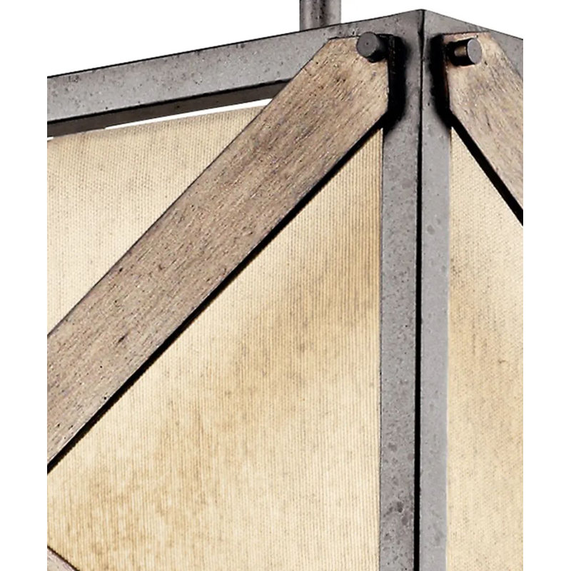 Lustre rectangulaire / carré unique à 4 lumières Cahoon, H 51 po x l 16,25 po x P 16,25 po, 1