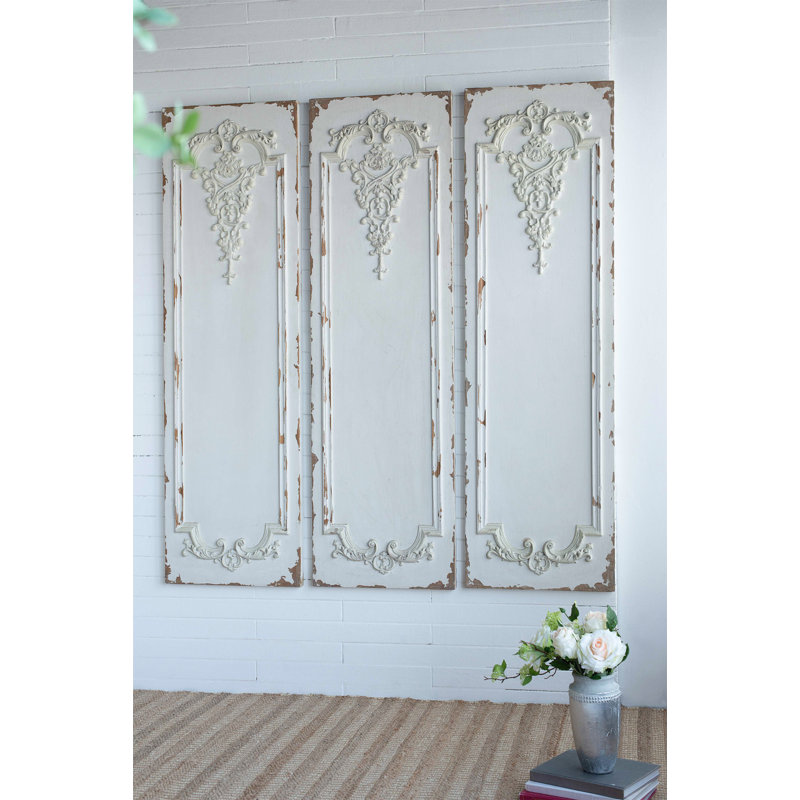 Ensemble de 3 grands panneaux muraux blancs