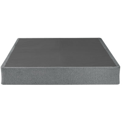 Queen Size 9 In. Foldable Metal Bed Base, Grey, Portable With Detachable Linen, Foundation For Mattress, Space Saving And Easy To Store Queen, Adjustable Removable Linen Upholstery, Can Be Placed On