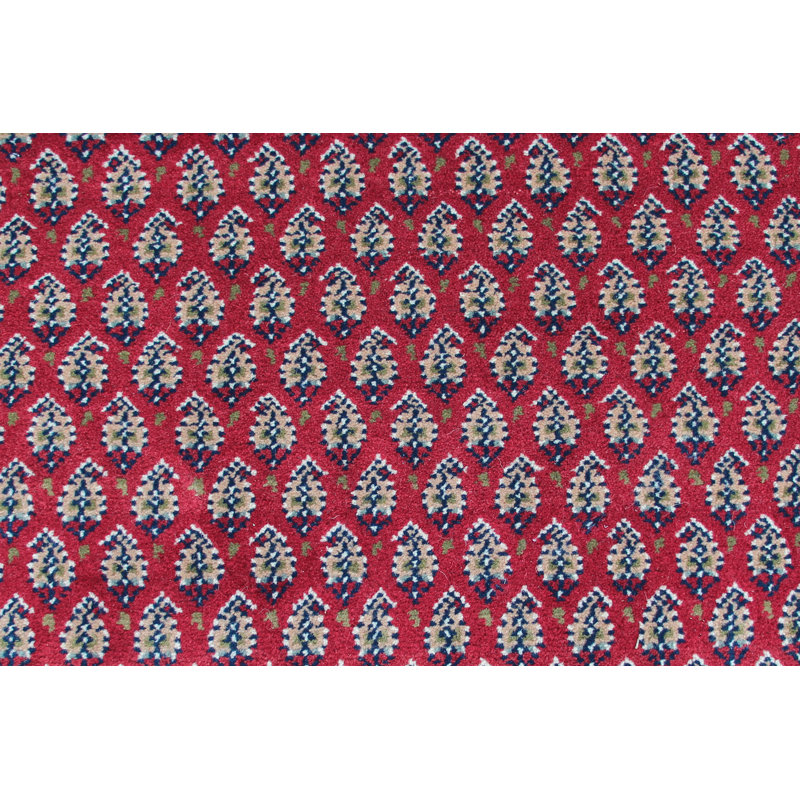 Hand-Knotted High-Quality Red and Beige Area Rug, Rectangle 2' x 3'
