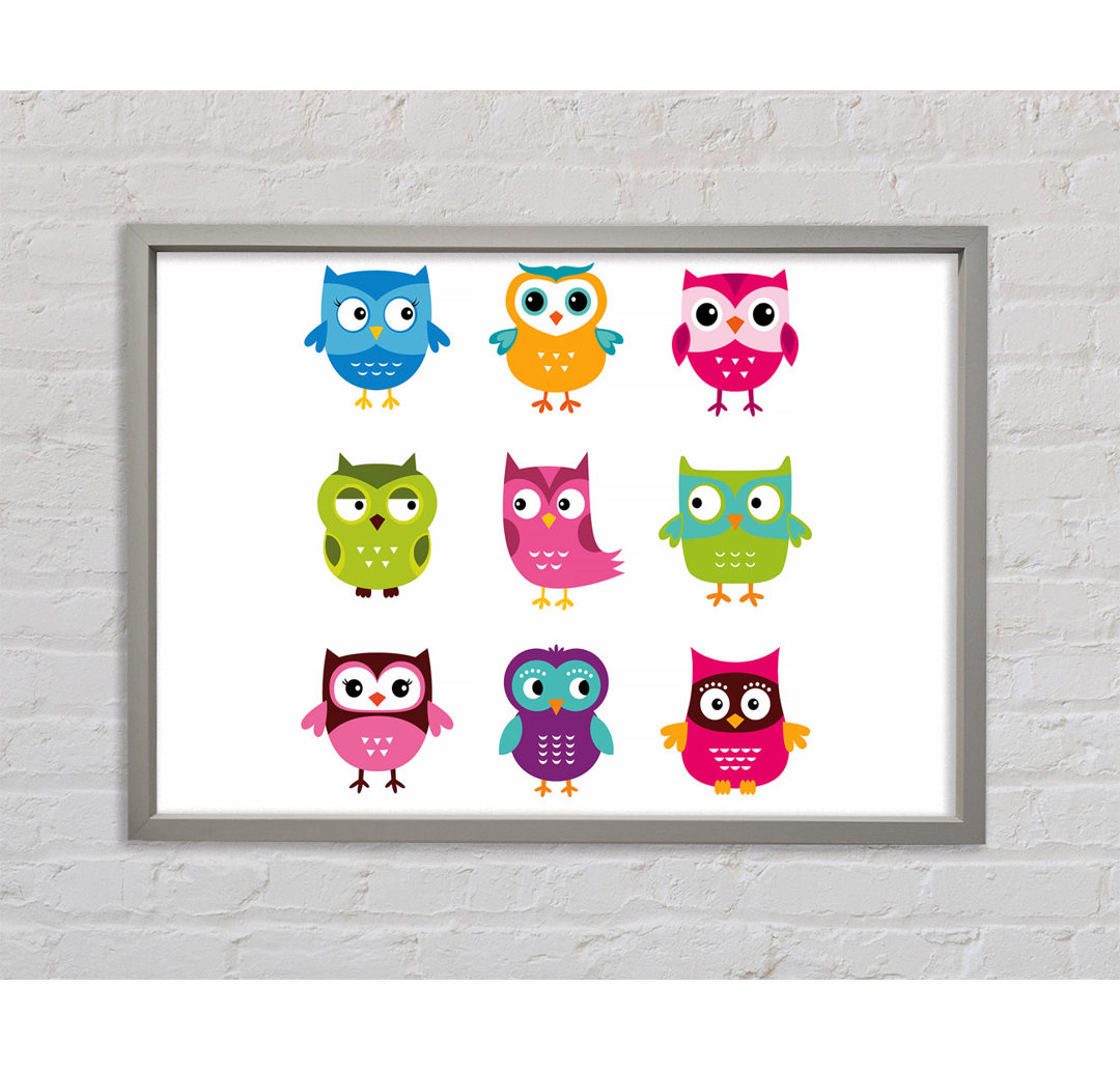 Owl Friends - Einzelne Bilderrahmen Kunstdrucke auf Leinwand