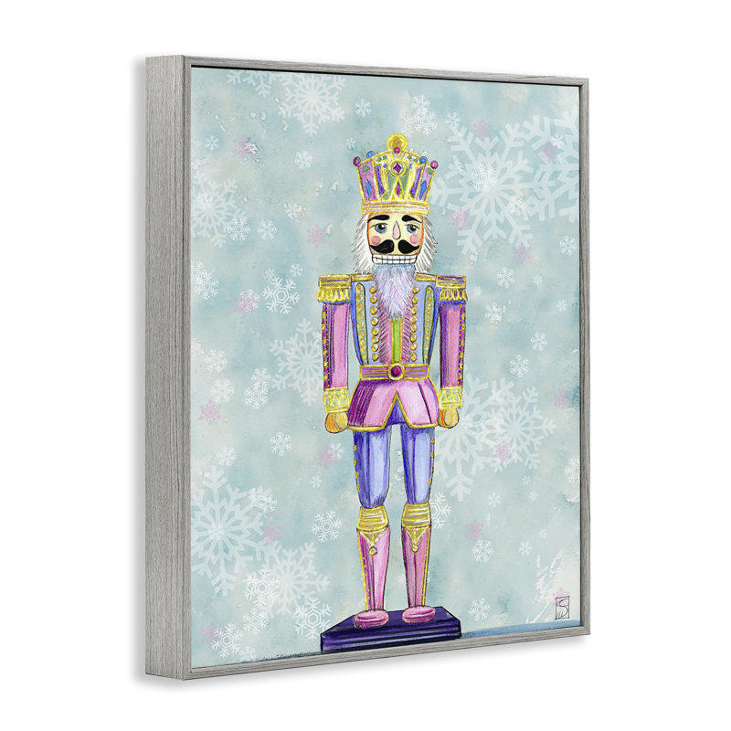 Casse-noisette pastel sur flocons de neige, estampe numérique, design par Sara Culpepper, H 30 po x l 24 po
