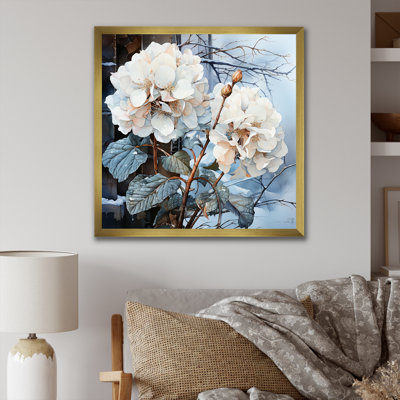 «White Hydrangea Charm In Winter», reproduction sur toile