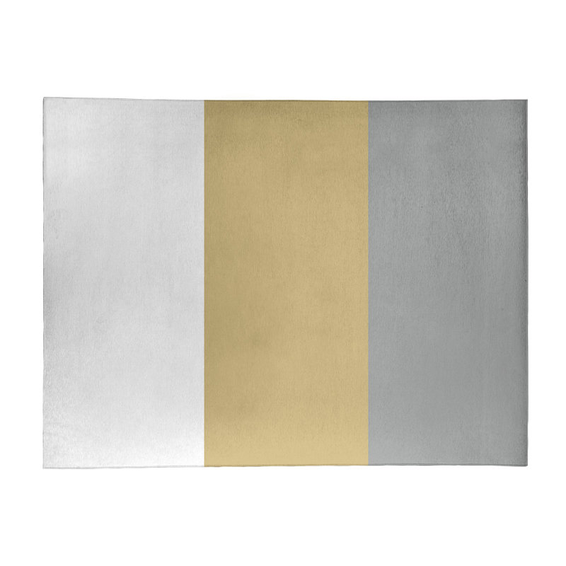 Tapis doré/gris, Rectangle 8 pi x 10 pi