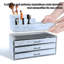 Organisateur de maquillage avec plateaux à bijoux amovibles, boîte de rangement de cosmétiques et porte-pinceau décorée de diamants Bling, ensemble de 2 pièces, fait à la main-702931466