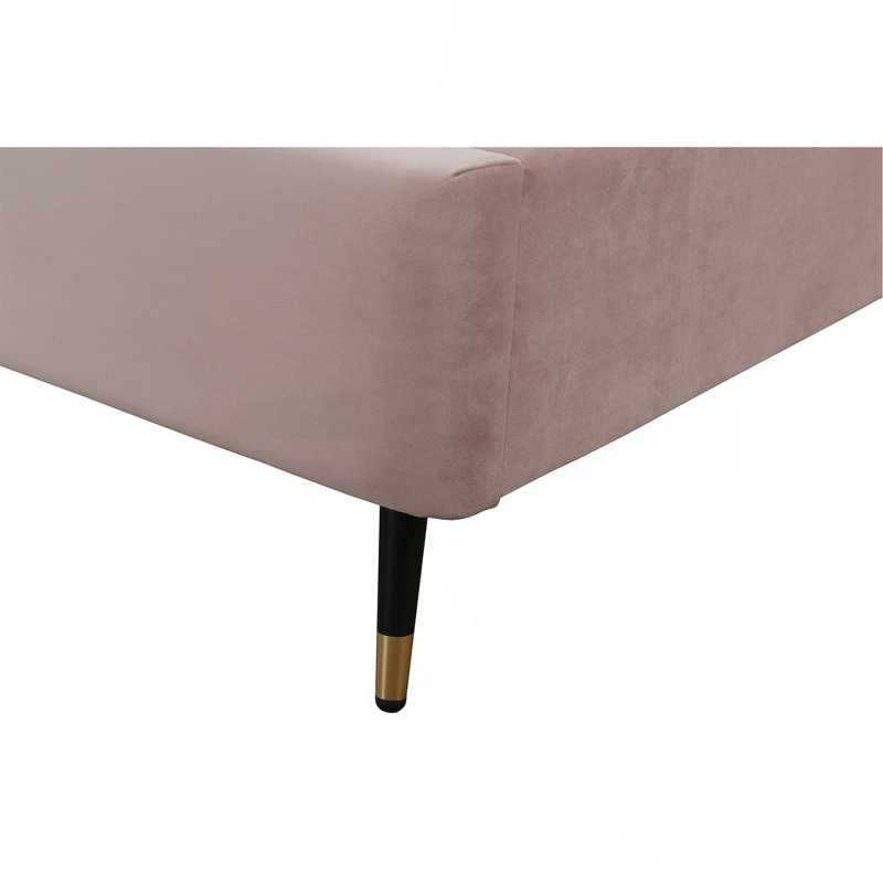 Lit tapissier en velours Crosby, Lit simple, Rosé