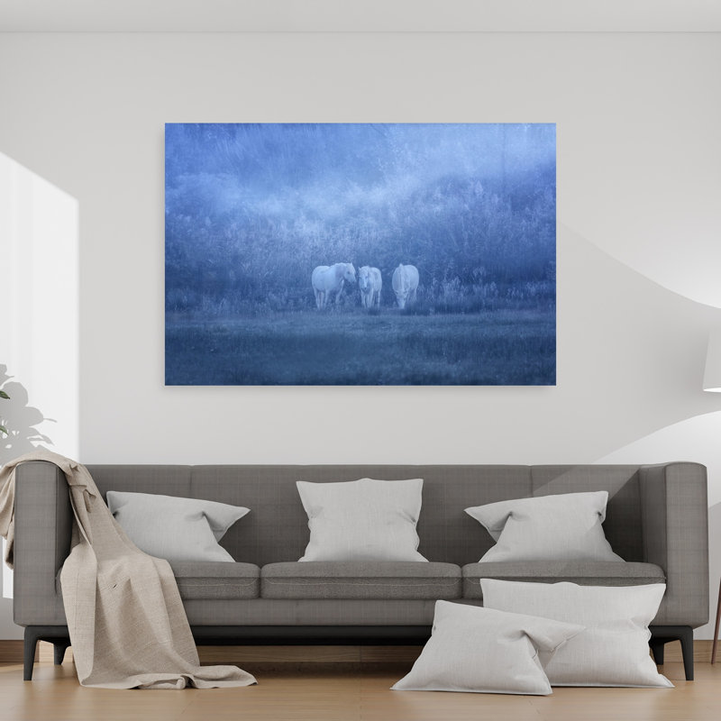 «Dreamy White Horses», art mural paysage étonnant
