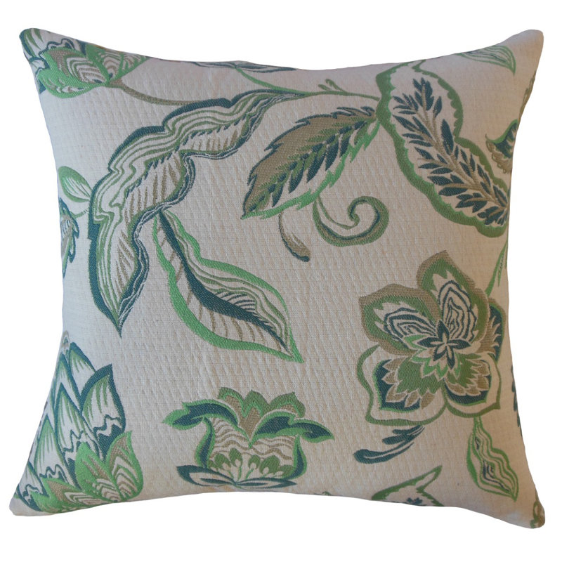 Coussin Landers, 20 po x 20 po, Vert / Gris, Coussin décoratif