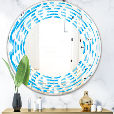 Wave Pattern Abstract Design VI Modern & Contemporary Frameless Wall Mirror