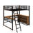 Full Size Metal Loft Bed With Shelves And Desk-1149733905
