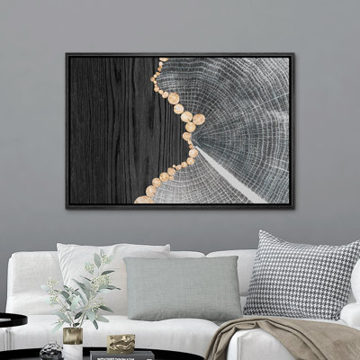Tree Rings " Black Wood Grain Geometric Tree Ring Collage Abstract Shapes Illustrations "