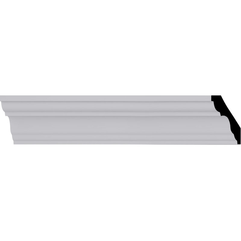 94.5" White Polyurethane Smooth Crown Moulding