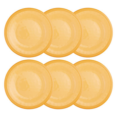 6-Piece Beaded 10 3/4" Melamine Plate