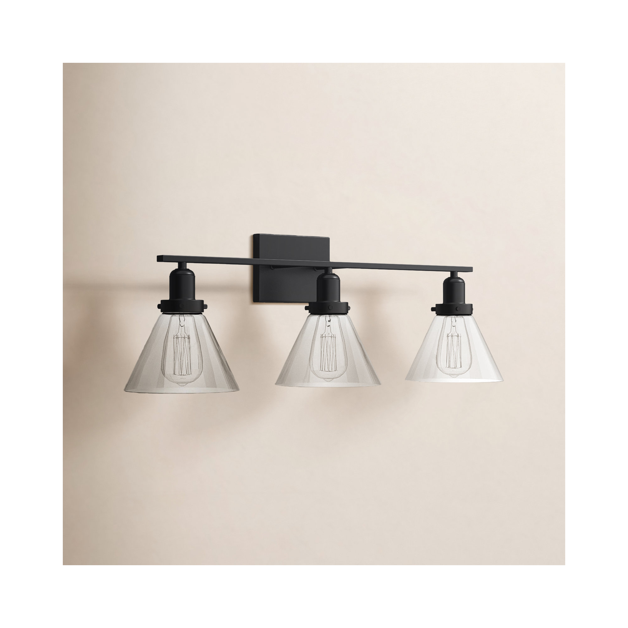 Catalina 3-Light Dimmable Bath Sconce, Black