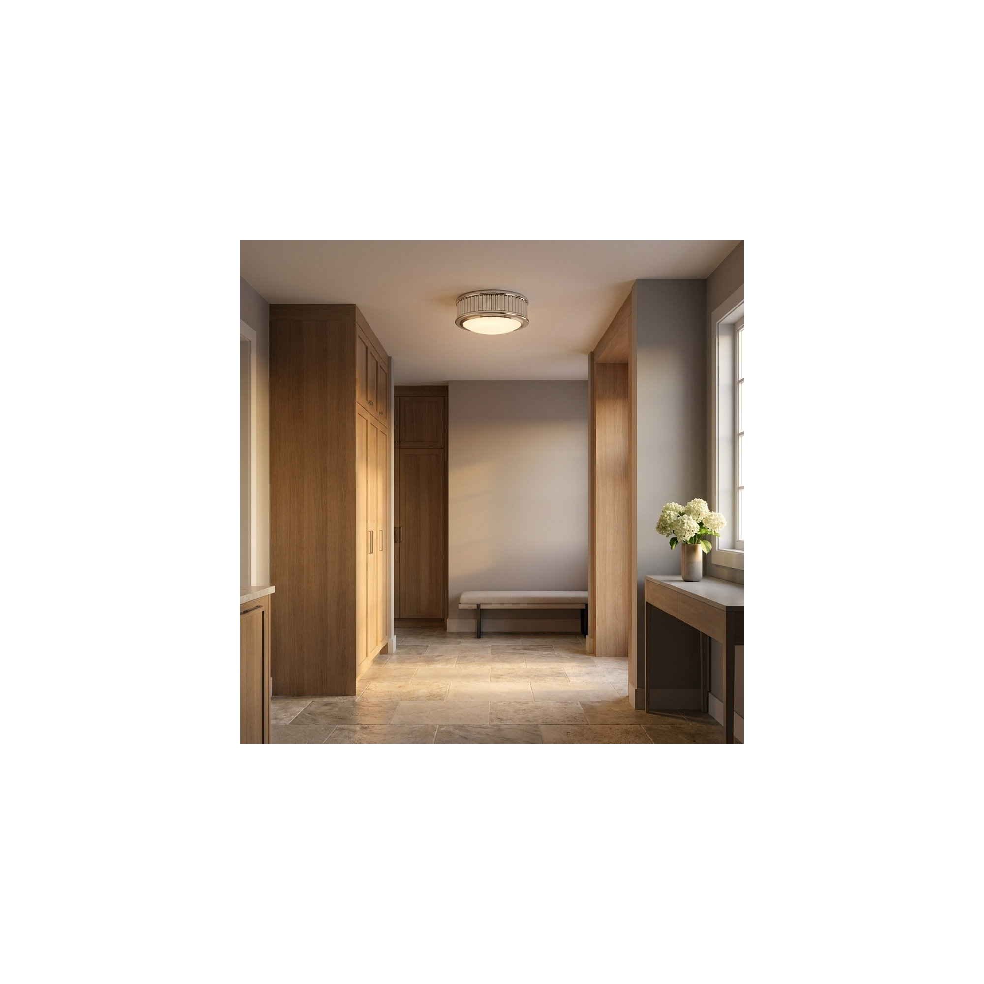Rigsby Flush Mount, 2" H x 5" W x 5" D, Polished Nickel