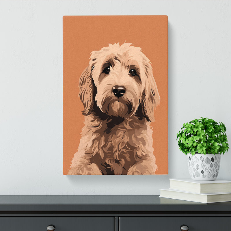 Labradoodle Minimalism Art No.2 - No Frame Print, 76cm H x 50cm W x 3cm D