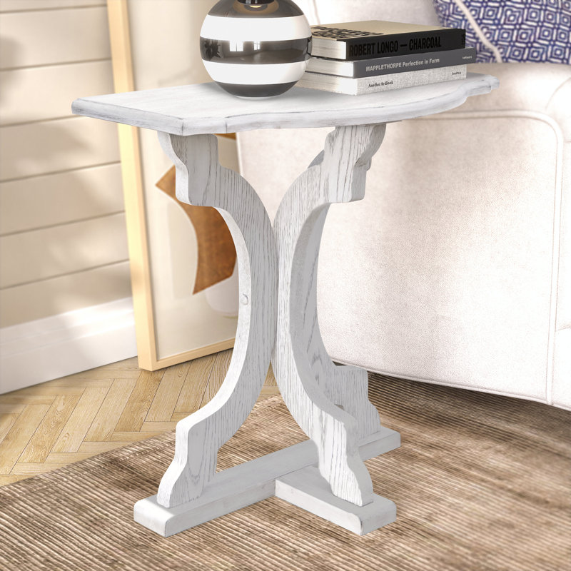Vesely Saylor 22.8" Solid Wood End Table, Antique White