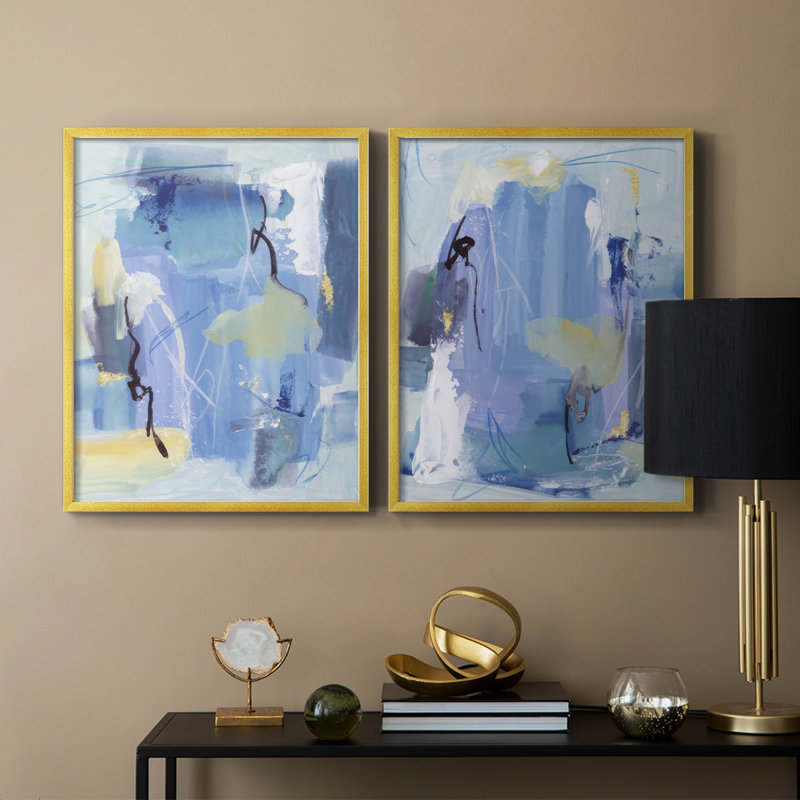«The Whispering Sea I», reproduction encadrée de qualité supérieure - prête à être accrochée - aucun clou requis - aucun clou requis