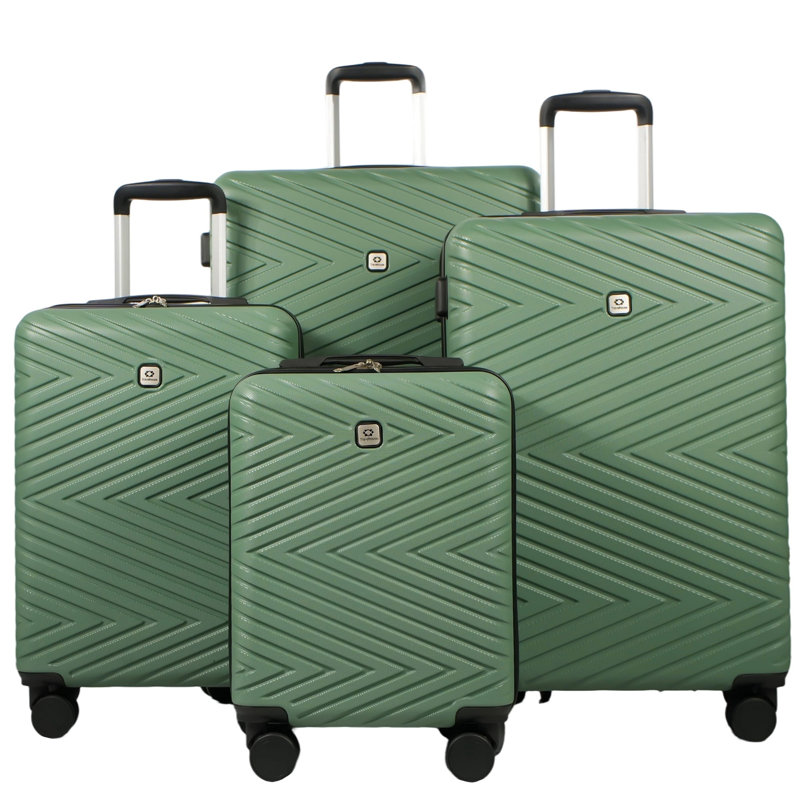 Ensemble de 4 valises à roulettes légères en ABS avec serrure TSA