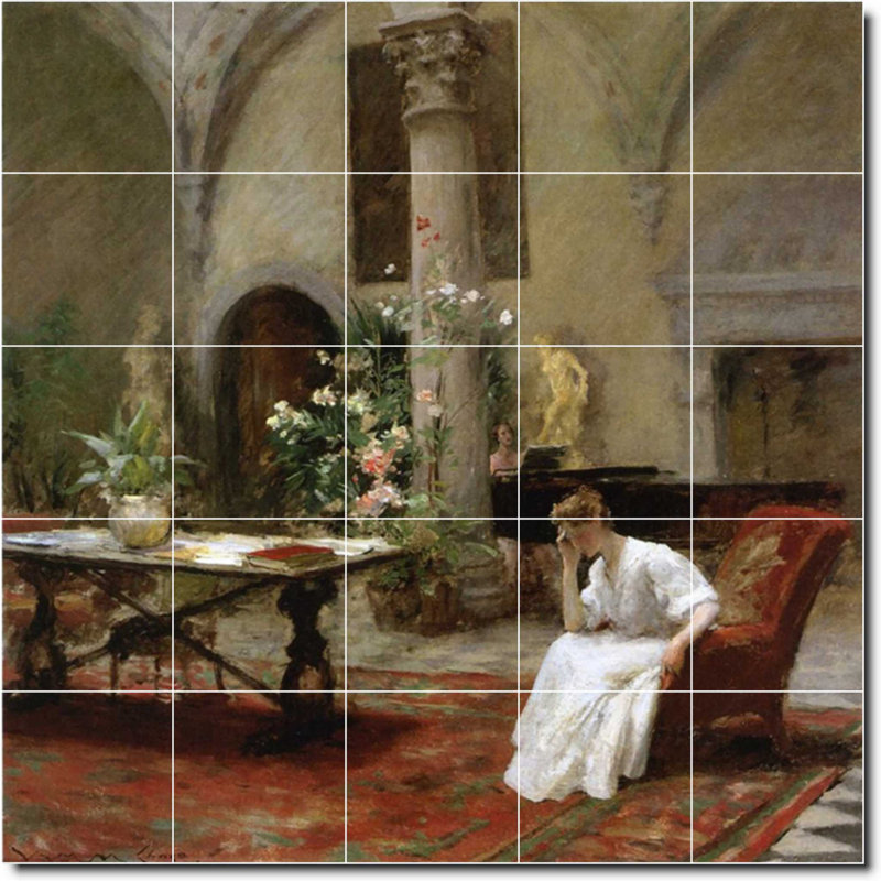 40" x 40" Ceramic Painting Decorative Mural Tile 8" x 8", City 01691