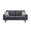 Canapé 70 po en lin gris foncé avec 2 coussins décoratifs 70 po