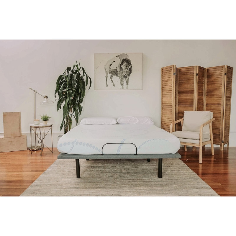 Matelas en mousse à mémoire de forme Sleep en blanc / bleu clair, Grand lit