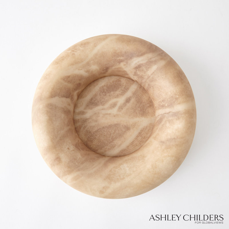 Alabaster Ring Bowl-Grey-Tall, Sand