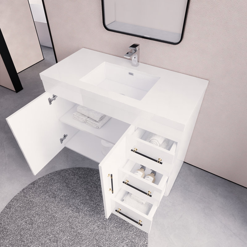 Ensemble de meuble-lavabo simple 42 po Eliza, Blanc