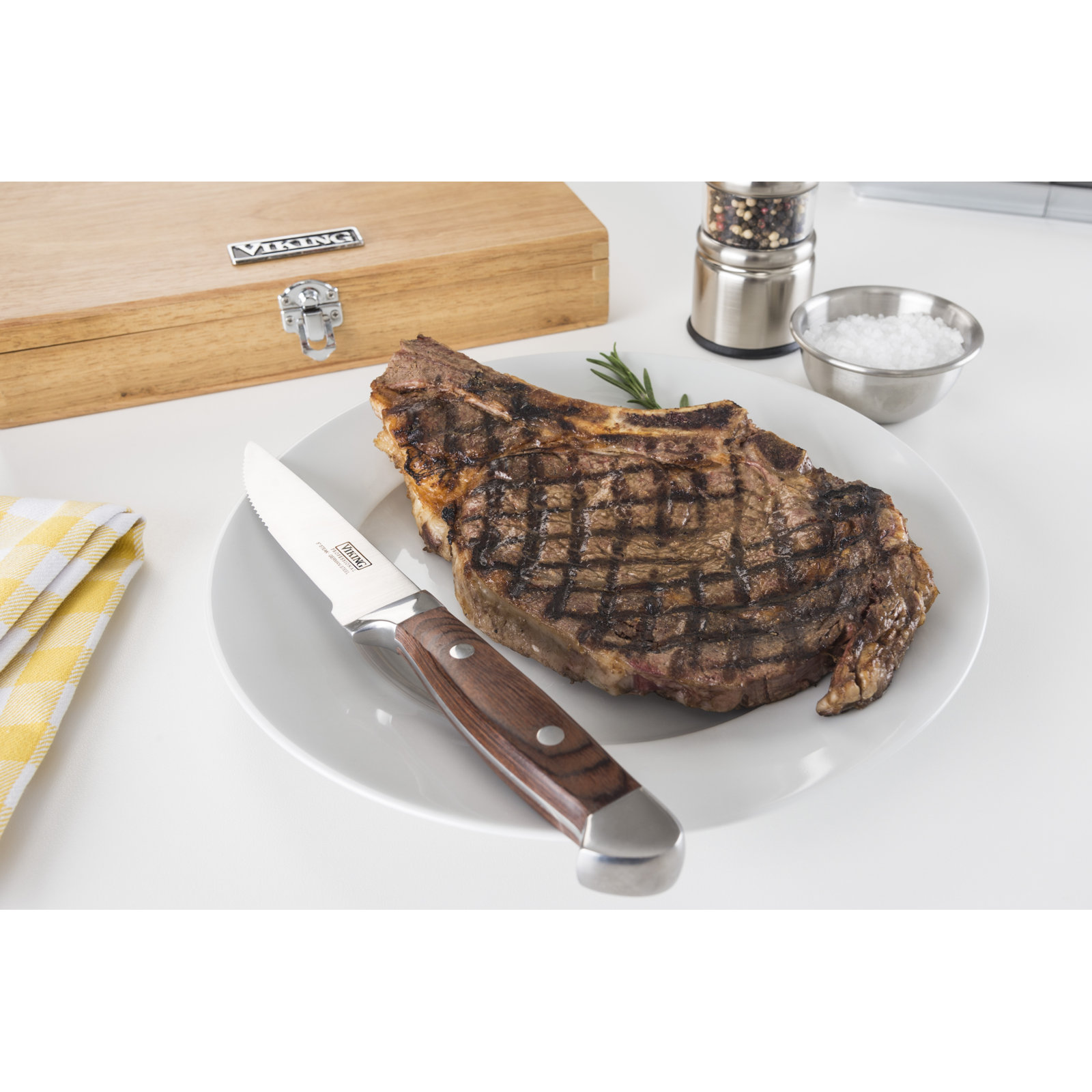 Viking 6-Piece Steakhouse Steak Knife Set, Red