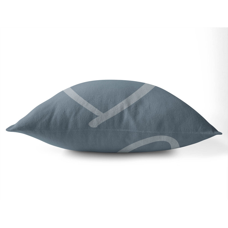 Coussin Love, H 18 po x l 18 po, Bleu géométrique